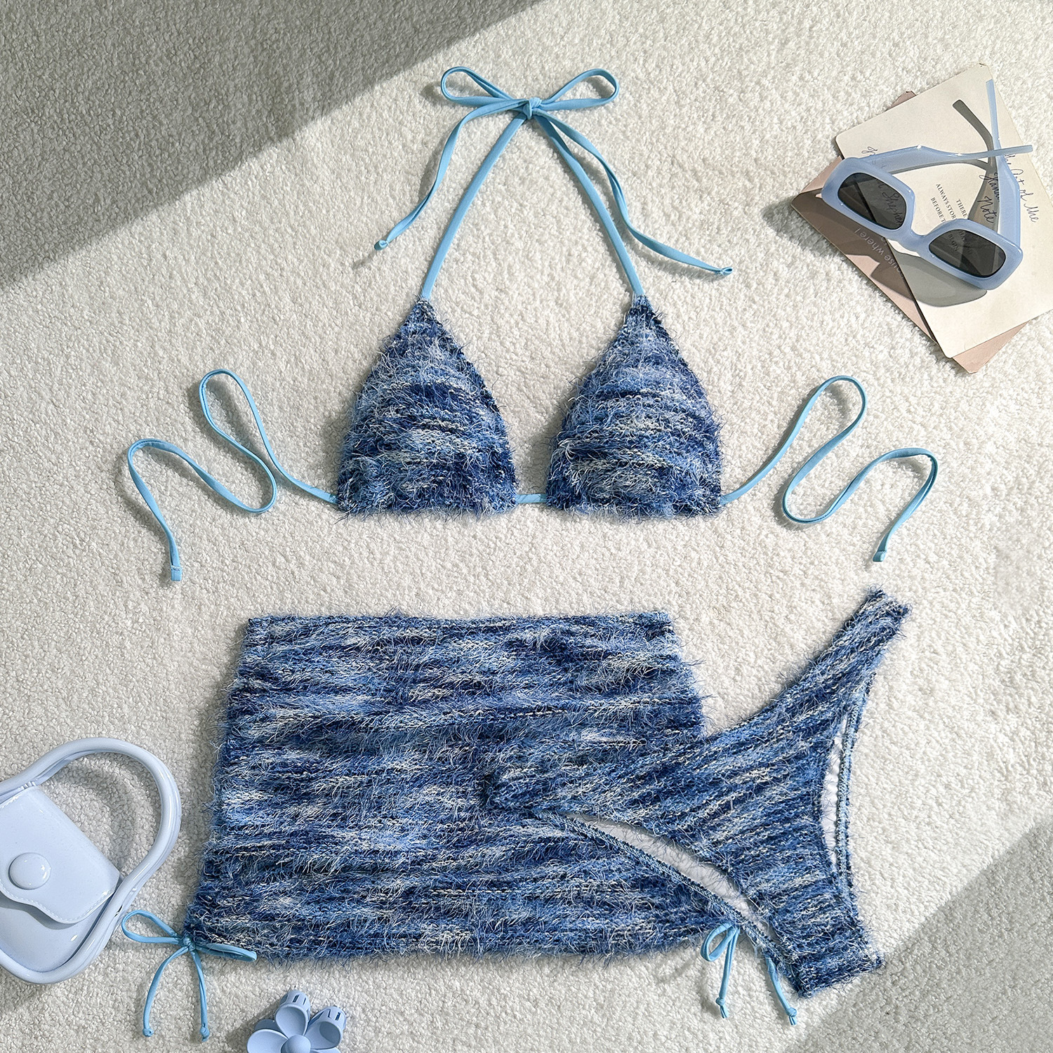 Three-Piece Bikini Set for Summer Beach Holidays