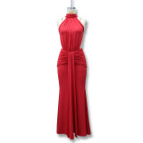 Women Spring Chic Elegant Sexy Slim Fit Low Back Mermaid Dress