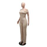 Women Sleeveless Sequin Slim Fit Evening Jumpsuit