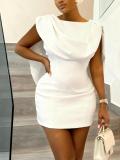 Women Sexy Low Back Slim Waist Sleeveless Party Mini Dress