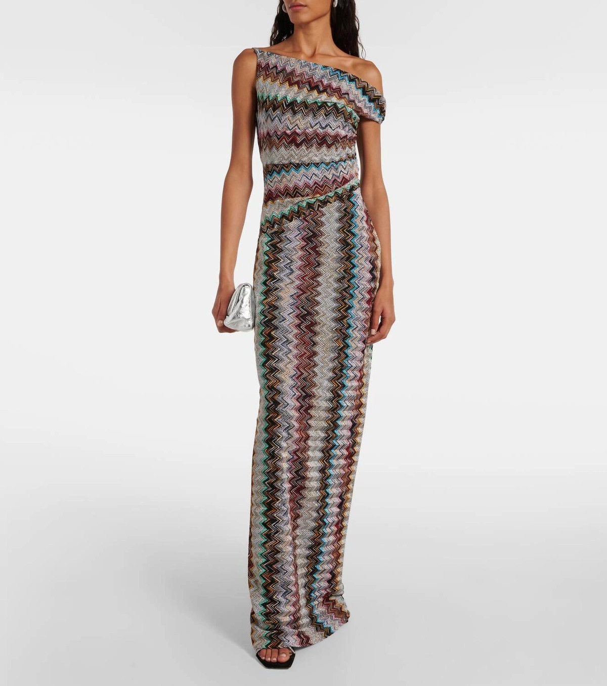 Slash Shoulder Knitted Print Dress for Spring/Summer Holidays