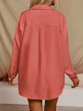Women Spring Casual Solid Shirt and Shorts Set