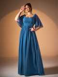 Women Plus Size  Plus Size Elegant Half Sleeve Slim Fit Formal Party Maxi Dress