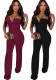 Women Fashion Sexy Slim Fit Solid Color Strapless Jumpsuit
