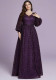 Women Plus Size Luxury Long Sleeve Sequin Formal Party Evening Gown Dress