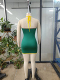 Women Sexy Strap Halter Neck Cut Out Bodycon Dress