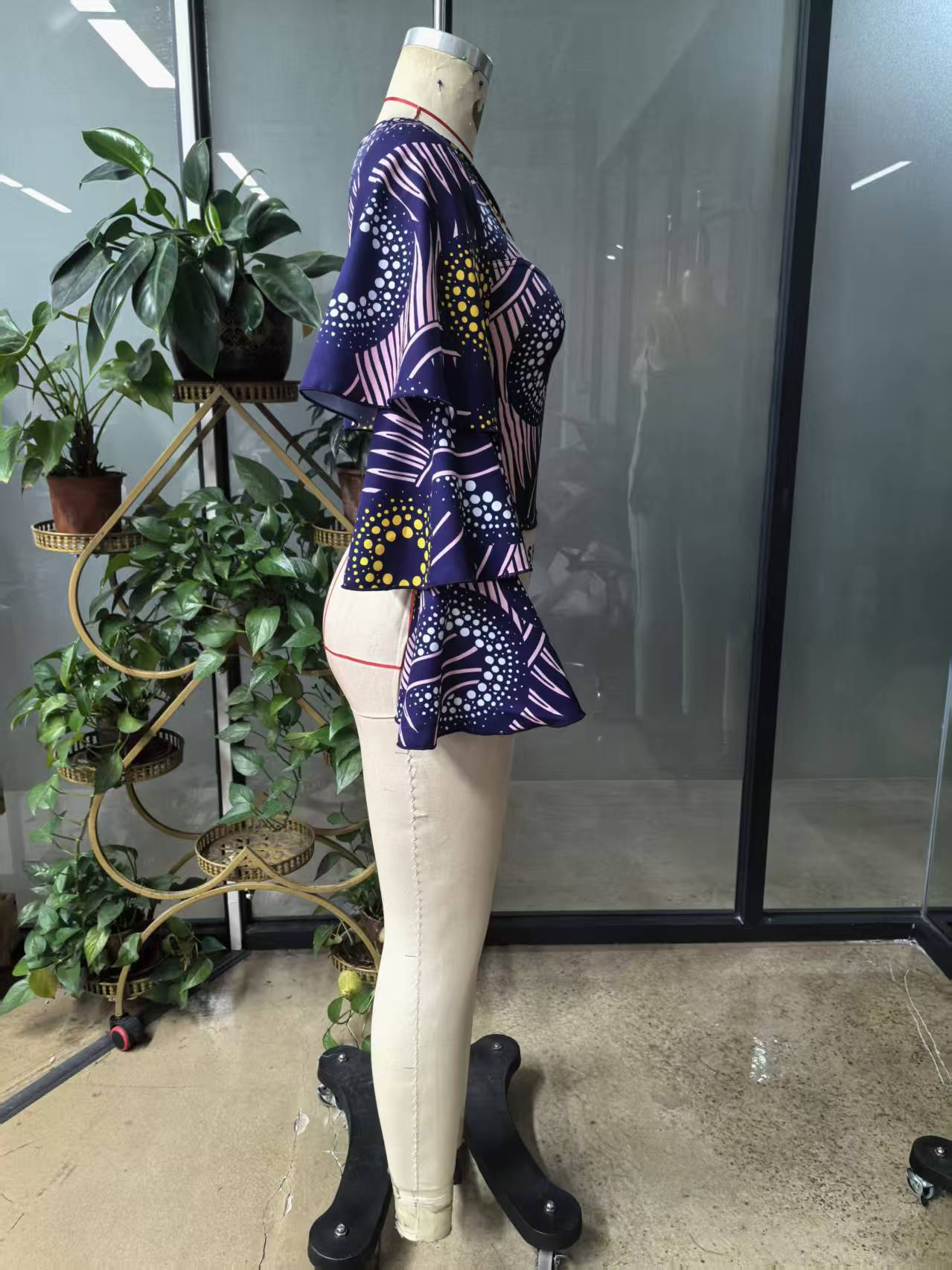 One-Shoulder Ruffle Printed Short Crop Top Vest