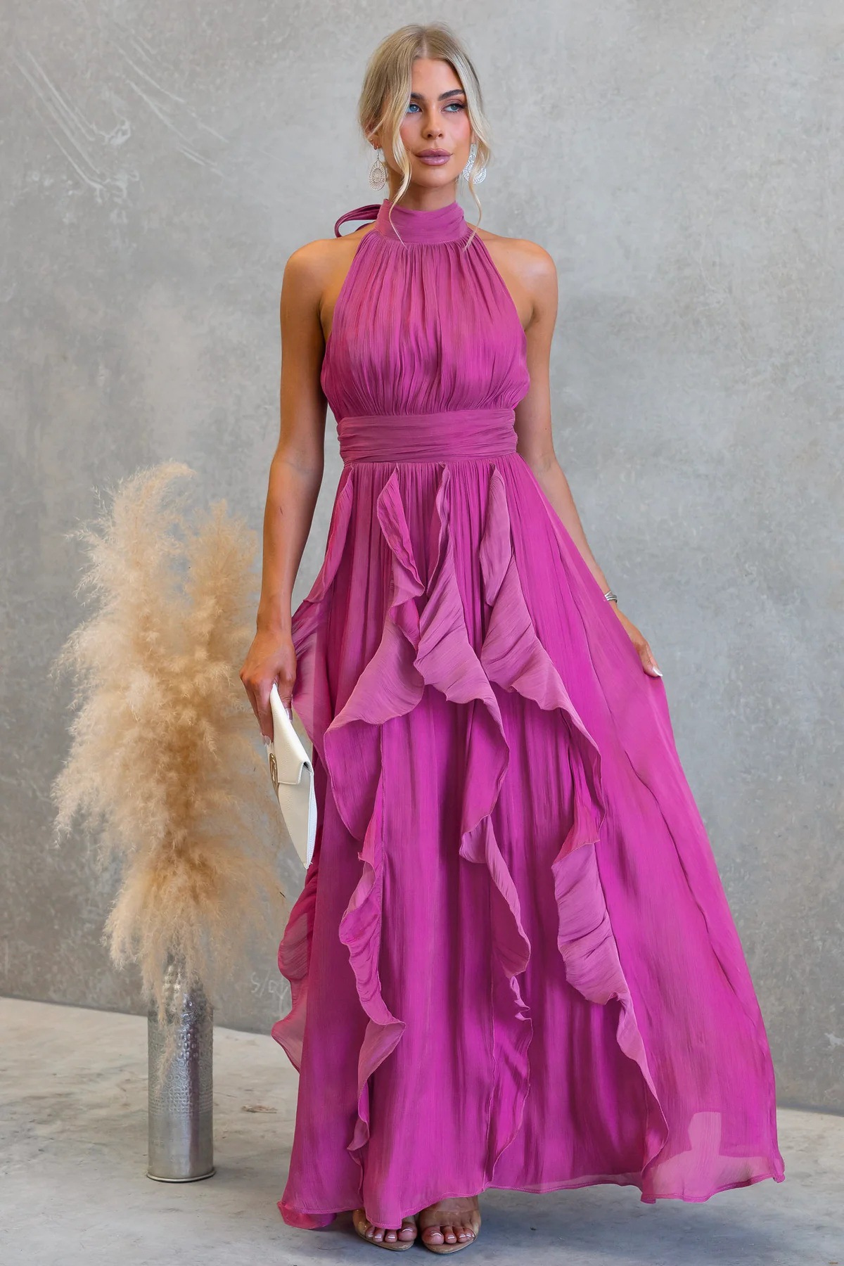 Ruffle Lace-Up Dress for Spring/Summer Casual Holidays
