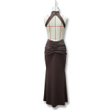 Women Spring Chic Elegant Sexy Slim Fit Low Back Mermaid Dress