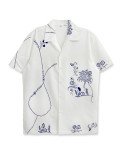 Men SummerDigital Print Short Sleeve Shirt