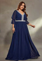 Women Plus Size Formal Party Luxury Deep V Neck Evening Gown Dress Women Plus Size Formal Party Luxury Deep V Neck Evening Gown Dress