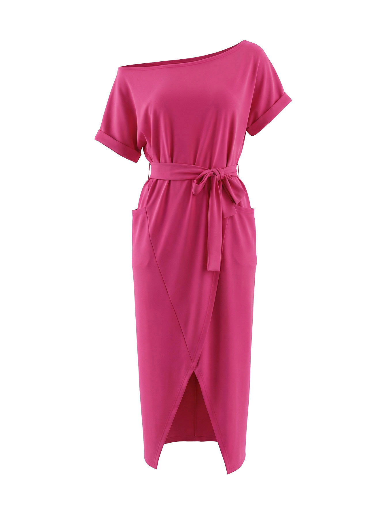 Slash Shoulder Lace-Up Dress for Elegant Evening Events