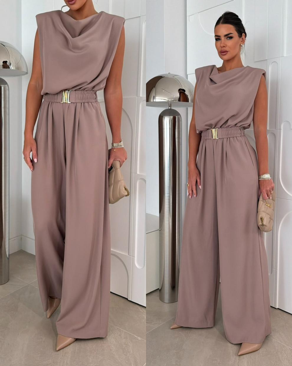 Sleeveless Belted Jumpsuit for Casual Summer Wear