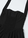 Women Holidays Halter Neck Lace-Up Sexy Backless Dress