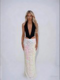 Women Sequined Sexy Bodycon Maxi Dress