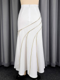Women Elegant White Party Fishtail Skirt