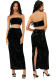 Women Strapless Sequined Top and Skirt Two-Piece Set
