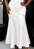 Women Elegant White Party Fishtail Skirt