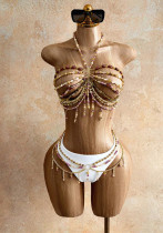 Women Summer Sexy Hollow Out Chain Beach Accessory Set