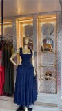 Women Summer Square Neck Ruffled Strap Dress