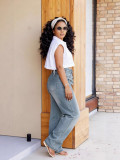 Women Detachable Cargo Denim Pant