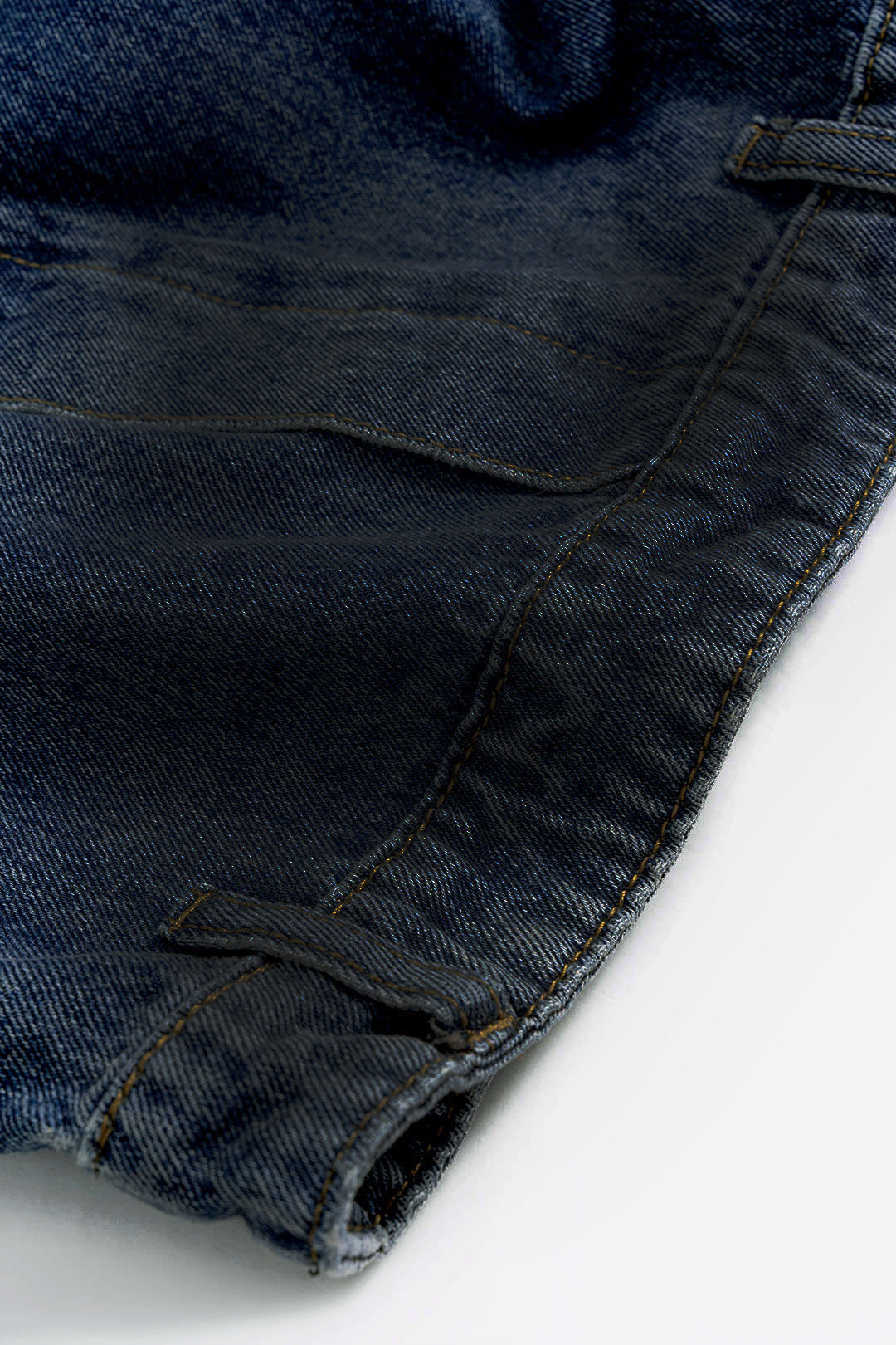 Washed Reversed Waistband Denim Jeans for Trendy Streetwear