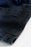 Women Washed Reversed Waistband Denim Pant