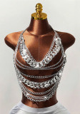 Women Vest Pearl Top Bra Chain Vest Top