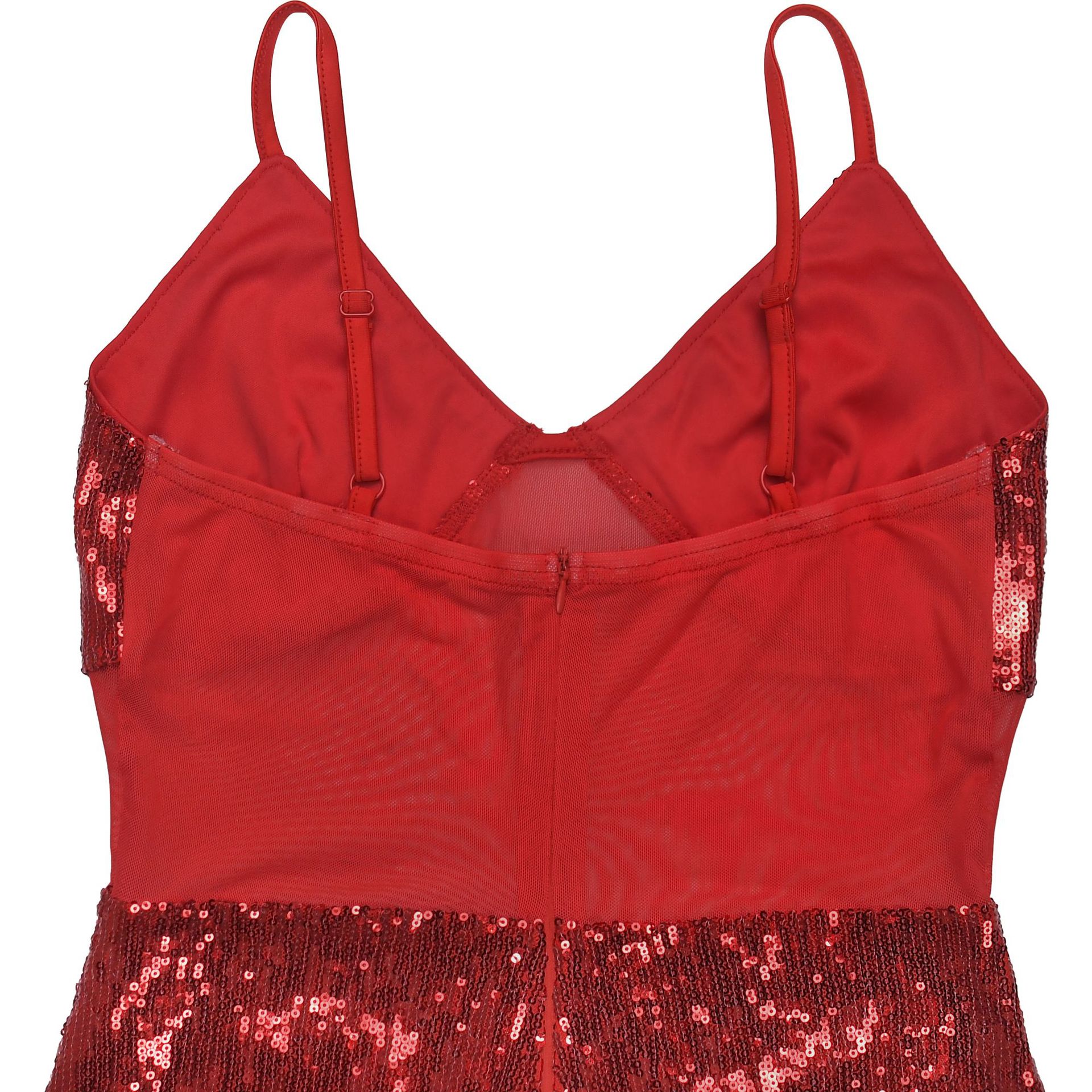 Mesh Camisole V-Neck Sequined Dress for Evening Parties