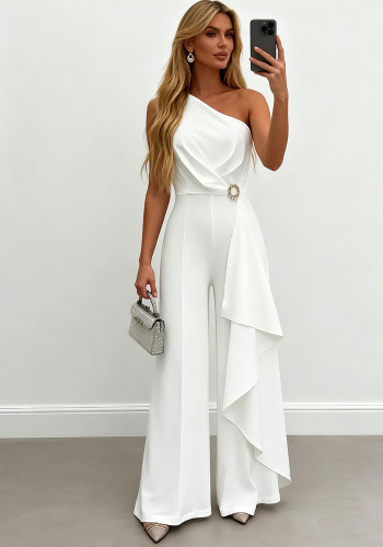 Women Summer Sexy One-Shoulder Jumpsuit