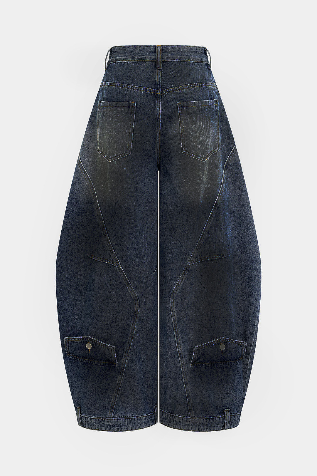 Washed Reversed Waistband Denim Jeans for Trendy Streetwear