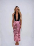 Women Sequined Sexy Bodycon Maxi Dress