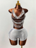 Women Vest Pearl Top Bra Chain Vest Top