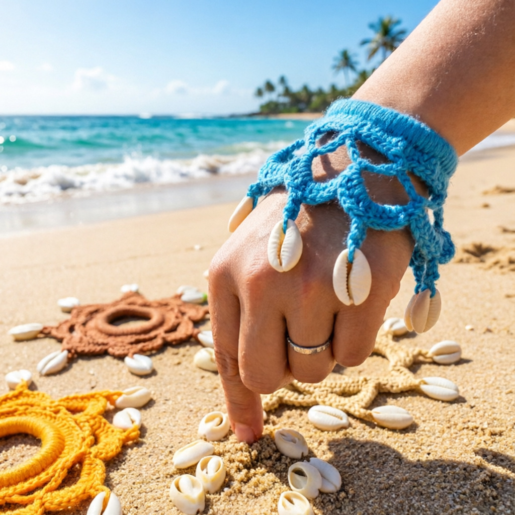 Crochet Shell Bracelet for Summer Beach Holidays