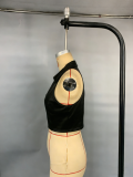 Women Spring Summer V-Neck Vest Sexy Backless Pu Leather Crop Top