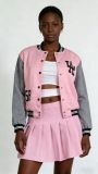 Women Baseball Jacket Skirt Three-Piece