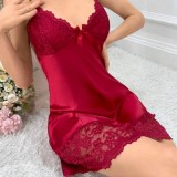 Women Sexy Lace Strap Nightdress Lingerie