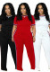 Spring Summer Women Trendy Patchwork Ribbed Contrast Lounge Two-Piece Pants Set