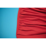Women Metal Decor Sexy Low Back One Shoulder Slim Fit Party Dress