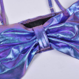 Women Autumn Sexy Open Waist Strap Bow Tube Top