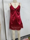 Women Sexy Lace Strap Nightdress Lingerie
