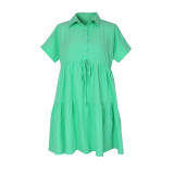 Women Summer Casual Loose Short Sleeve Shirt Dress