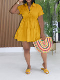 Women Summer Casual Loose Short Sleeve Shirt Dress