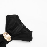 Women Spring Solid Color Sleeveless Slim Fit Jumpsuit