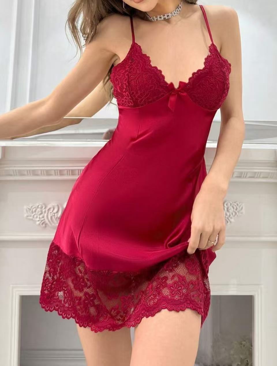Lace Strap Nightdress Lingerie for Intimate Sleepwear