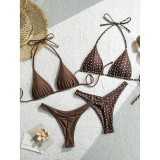 Women Polka Dot Sexy Tie-Side Bikini Beach Swimwear Four-Piece Set