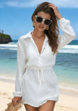 Women Beach Cover-Up Wrinkle Fabric Shirt Bikini Cover-Up Beach Holidays Beach Dress