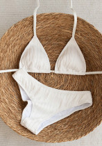 Women Solid Color Bikini Tie-Side Straps Two Pieces Swimwear