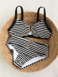 Women Striped Camisole Bikini Holidays Beach Two Pieces Swimwear