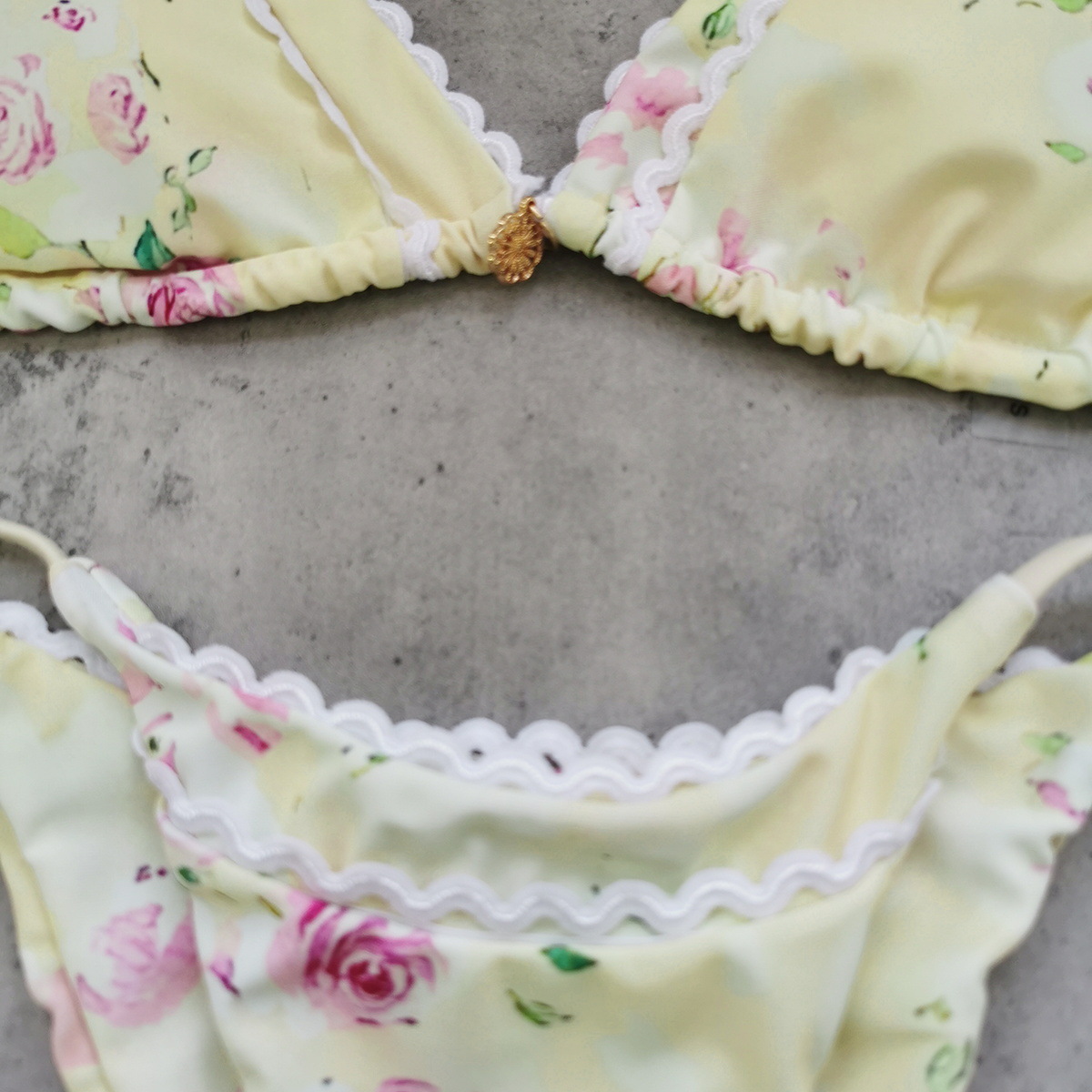 Printed Lace-Up Two-Piece Bikini Swimsuit for Summer Vacations